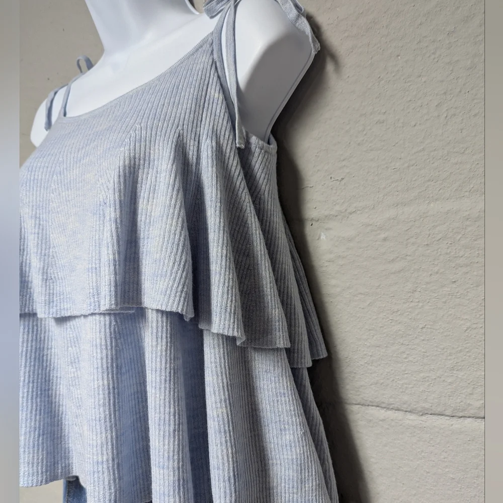 NWT J.Crew Merino Wool Knit Tank Top Size M Tiered Tie Straps Babydoll - Picture 4 of 8